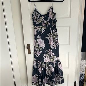 Jill Stuart Floral Spaghetti Strap Maxi Dress - Navy and Purple NWT size 2